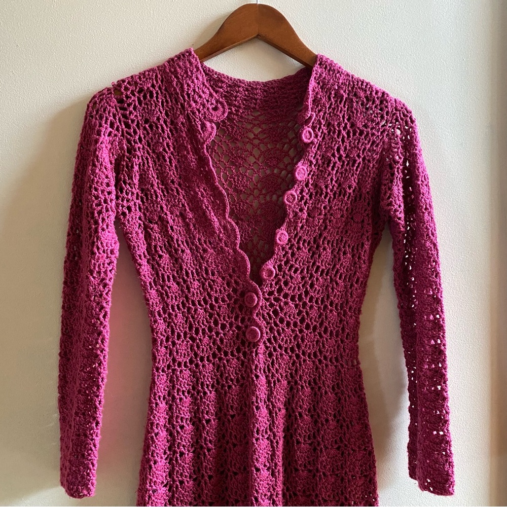 Vintage crochet midi dress